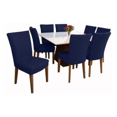 Imagem de Kit 4 Capas Para Cadeiras de Jantar Malha Gel 100% Poliéster Com Elást