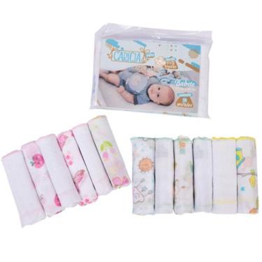 Imagem de Kit 6 Babete Toalha Paninho Boca Bebê 100% Algodão Minasrey - Mundo do