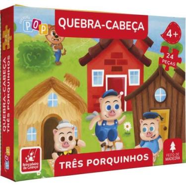 Imagem de QUEBRA-CABEÇA de Madeira TRÊS Porquinhos 24 Peças - Brinc Crianca