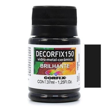 Imagem de Tinta Decorfix 150 Brilhante 37ml - Metal, Vidro e Cerâmica, 321 PRETO