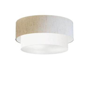 Imagem de Plafon Duplo Cilíndrico Vivare Md-3017 Cúpula em Tecido 50x40cm - Bivo