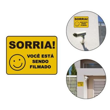 Imagem de Placa Você Está Sendo Filmado Sinal PS Casa Salão Comercial - Arte Sed