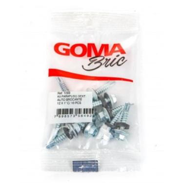 Imagem de Kit Parafuso Sextavado Auto Brocante Goma 12x1'' com 10 Peças