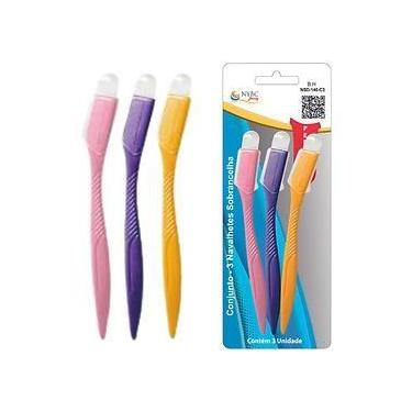 Imagem de NYBC Beauty - 3 Navalhetes Sobrancelha Aço Inox, Depilação Facial Prát