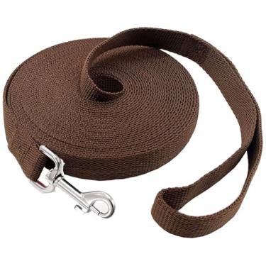 Imagem de SALO Coleira de treinamento de nylon para cães pequenos, médios e grandes, 2,5 cm de largura, 6 m, 9 m, 12,2 m, 15,2 m, guia longa para cães/filhotes de cachorro para treinamento de recordação de