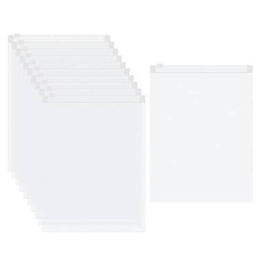 Imagem de HARFINGTON 50 peças de sacos plásticos com zíper fosco para roupas, sacos de transporte de poliéster de 15 x 20 cm para roupas, bolsas, impressões artísticas, folhetos, embalagens de documentos, 4,72