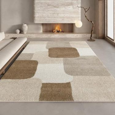 Imagem de Tapete geométrico bege marrom minimalista estilo creme tapete enorme sala de estar tapetes macios quarto, YHT015,2,A,300x400CM