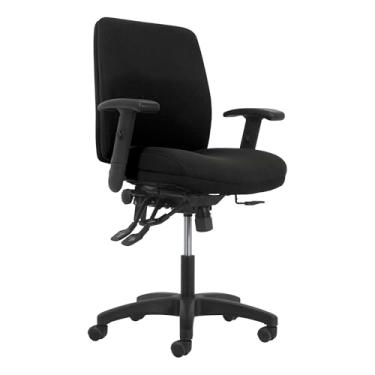 Imagem de HON Cadeira de trabalho com encosto médio – Cadeira assíncrona para mesa de escritório, tecido preto (HVL282.A2)