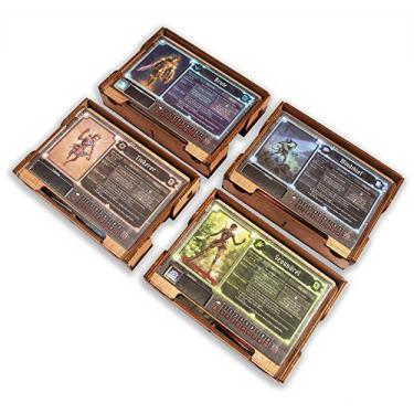 Imagem de SMONEX Caixa de personagens de madeira e bandeja de jogador compatível com o jogo de tabuleiro Gloomhaven - Organização de jogos, armazenamento e economia de resultados do jogo com tabuleiro de