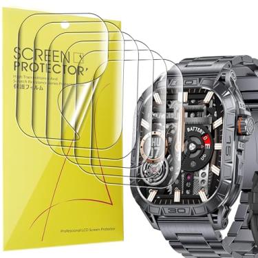 Imagem de Protetor de tela compatível com Smartwatch K63, cobertura total, película transparente Lamshaw compatível com VOPOCO DETK63/EIGIIS K63/LaNikar DETK63/PODOEIL K63/LIGE EF4 Smartwatch-1,96 polegadas