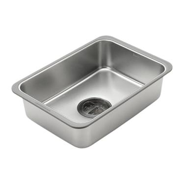 Imagem de menolana Pia de acampamento de aço inoxidável, mesa de acampamento, pia fácil de limpar, pia de lavagem ao ar livre, bacia de armazenamento de água para