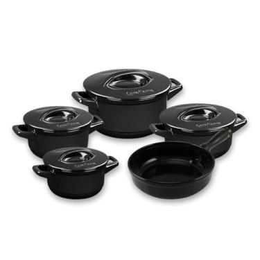 Imagem de Ceraflame Conjunto Panelas de Cerâmica Duo+ Smart 5 Peças Preto