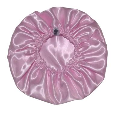 Imagem de Touca Toca Cetim Seda Dormir Banho Anti Frizz - Rosa Claro
