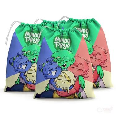 Imagem de Sacolinhas Surpresa Personalizada Tecido Mundo Torajo (Sacolinhas 15x20, Unidades, 20)