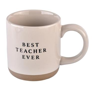 Imagem de Sweet Water Decor Best Teacher Ever Canecas de café de grés - Canecas de café fofas de 400 ml para bebidas quentes e frias - Seguras para lava-louças e micro-ondas - Melhor presente para educadores e
