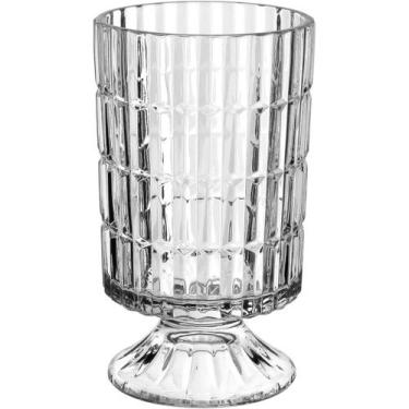 Imagem de VASO DECORATIVO ENFEITE CASA REDONDO HOME&CO COM PÉ VIDRO 10x17x17cm T