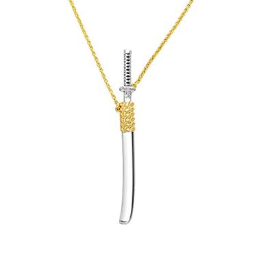Imagem de HELLOICE Katana Colar com espada samurai Katana, colar de espada sem revestimento, banhado a ouro 18K, Katana para mulheres e homens, 20'', Banhado a ouro, Sem Pedra Preciosa
