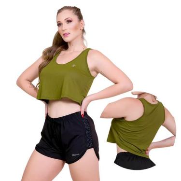 Imagem de Cropped Camiseta Regata Fitness FemininoDryFit Atividade Físicas Acade