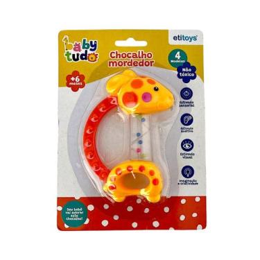 Imagem de Brinquedo Bebê Chocalho Mordedor Animais Colorido Sensorial - Etitoys