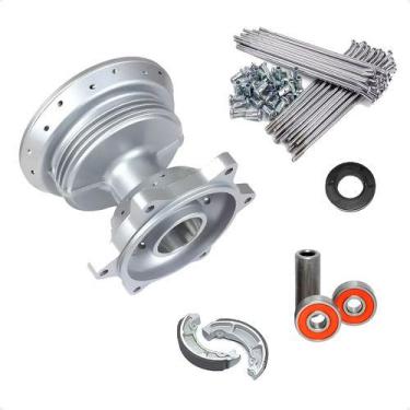 Imagem de Cubo Roda Traseira Bros 125 150 160 com Raios/Lona/Rolamentos/Espacado