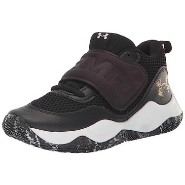 Imagem de Under Armour Tênis de basquete unissex infantil School Zone 2, (001) Preto/Preto/Ouro Metálico, 4.5 Big Kid