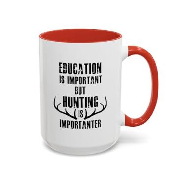 Imagem de Caneca de café com tema de caça, presente para entusiastas de atividades ao ar livre, presente para caçadores, design de educação e caça, cabine rústica