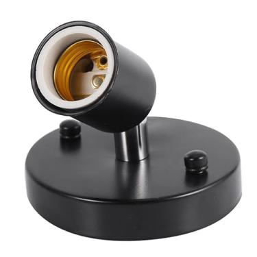 Imagem de Lâmpada de Parede retrô, 1 Peça E27 Industrial Giratória Ajustável Moderna Luz de Teto Vintage, 180° Giratória de Cerâmica Montada na Parede Suporte de Lâmpada Soquete para (Preto)