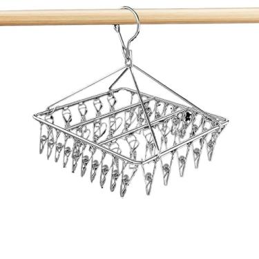 Imagem de Cabide De Roupa À Prova De Vento De Aço Inoxidável Varal Meia Toalha Bra Secagem Roupas Peg Airer Secador