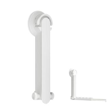 Imagem de Obsoorth Escorredor de roupas dobrável com ventosa, haste de secagem de roupas montada na parede com haste retrátil para lavanderia, banheiro, trailer, varanda, prateleira de secagem portátil para