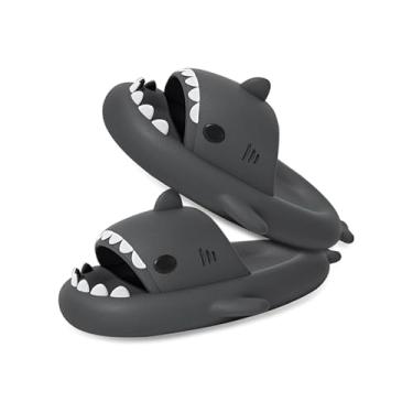 Imagem de BEMMY Chinelos e sandálias de casal, chinelos confortáveis ​​de EVA com sola grossa de 4 cm, chinelos de praia masculinos e femininos，chinelos de tubarão