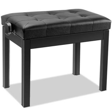 Imagem de Banco para Piano com Regulagem Preto, Banco Para Piano Banqueta Sonata Preto, Ajuste de Altura de 46-56 cm