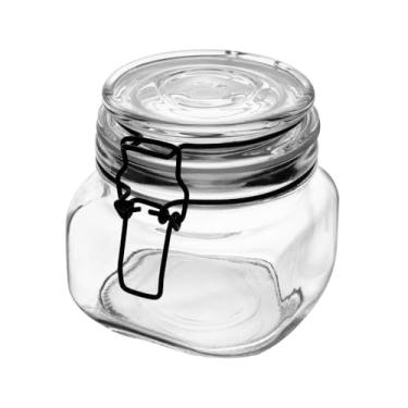 Imagem de LYOR - Pote Hermético de Vidro com Silicone e Clipe em Metal Vintage Preto 550ml - Organização de Alimentos - Porta Mantimentos com Tampa Hermético
