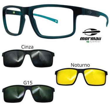 Imagem de Oculos Mormaii Swap 5 6127 K04 Verde Fosco Com 3 Clipons, Cinza, G15, 