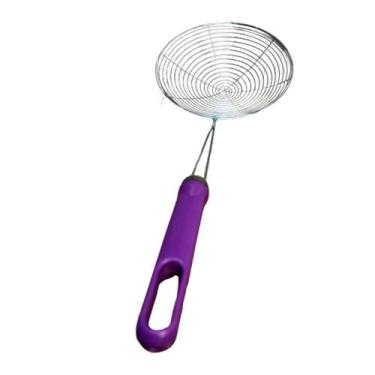 Imagem de Escumadeiras Fritura Inox Grande 38CM - Acco, Roxo