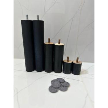 Imagem de kit Pés Anti Refluxo C/ 6 Para Cama Box Bau Solteiro Preto - izare