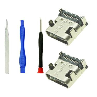 Imagem de CTHTBZ 2PCS Silver Replacement Internal SYNC Power Charge Jack Socket USB C Charging Port for Valve Steam Deck Console