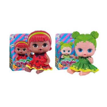 Imagem de COMP Kit Brinquedo Bonecas 19cm Coleção Frutinhas Morango c/ Chocolate