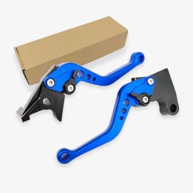 Imagem de Substituição para Triumph Trident 660 2021-2024 Alavanca de embreagem de freio curto CNC acessórios de liga de alumínio (azul `Preto)