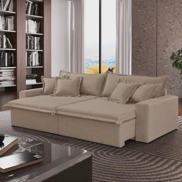 Imagem de Sofá Cama Áustria 3 Lugares Retrátil Reclinável 230cm Veludo
