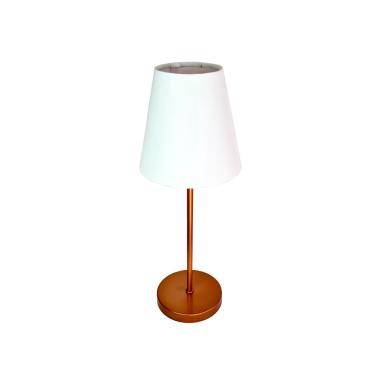 Imagem de Abajur Luminaria de Mesa Cobre Cupula tecido algodão estilo Tocha uso cabeceira de cama, cantos