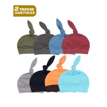 Imagem de Kit 2 peças Touca para Bebê em Algodão - Bykyko, P