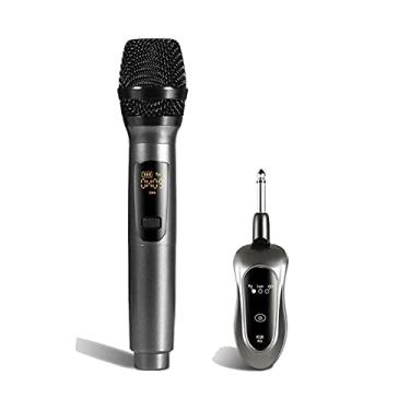 Imagem de Microfone profissional dinâmico UHF, sem fio, alimentado por bateria, microfone carregado por USB para festas de negócios, KTV, casamento, fácil de conectar e usar