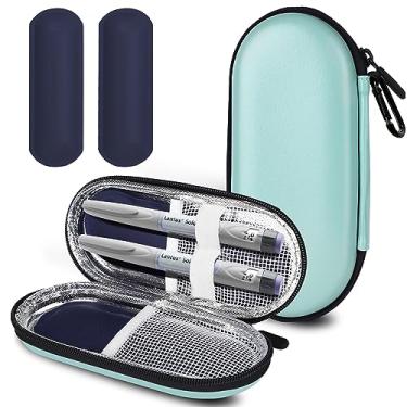 Imagem de MOSLA Estojo Térmico Para Viagem Com Refrigerador De Insulina Diabéticos, Bolsa Térmica 2 Bolsas Gelo Canetas E Outros Suprimentos Diabéticos