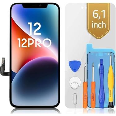 Imagem de bokman Para iPhone 12/12Pro Tela LCD Substituição Painel Frontal Preto