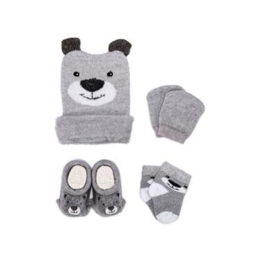 Imagem de Kit Enxoval Bebe Toca Luva Sapatinho E Meia Recem Nascido Presente Mat