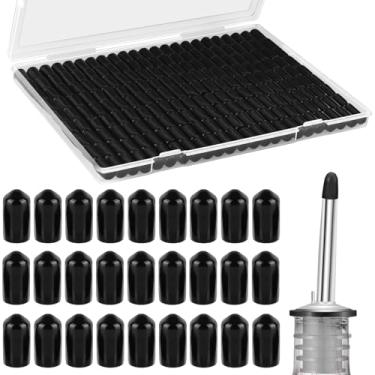 Imagem de RYKMOM 200 PÇS Dosadores Tampas de Poeira Tampa de Dosador Preto Tampas de Borracha Azeite Garrafa de Licor Tampa de Bico Dosador Dosador de Dosador Capas de Poeira