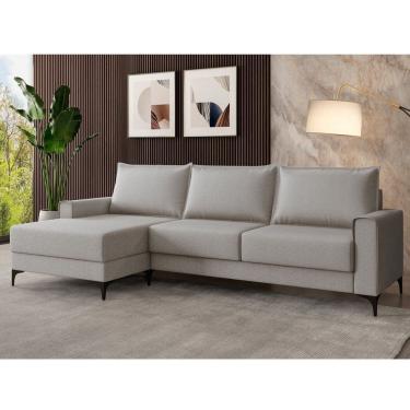 Imagem de Sofá 3 Lugares Chaise Lado Esquerdo Amazon Bege