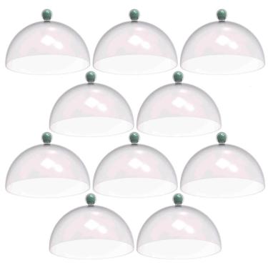Imagem de Kit 8 Cúpulas de Plástico 30cm Bolos Tortas Doces Padaria Café Hotel Verde Menta Crippa