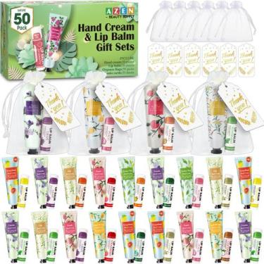 Imagem de Conjunto de creme para mãos e protetor labial AZEN 50 conjuntos com bo