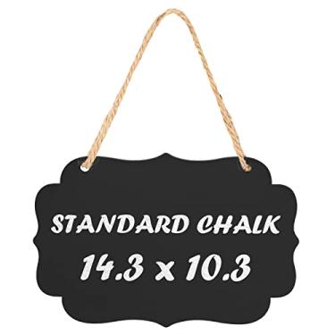 Imagem de Kamehame Quadro-negro pendurado, quadro negro grande de acrílico de 36,3 x 26,2 cm com corda de juta, quadro de mensagens de dupla face, placa de giz de mensagem de memorando para casa, festas, loja,